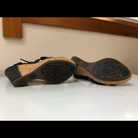 Sofft dark blue wedge leather cork sandal 7.5m - Picture 3 of 7